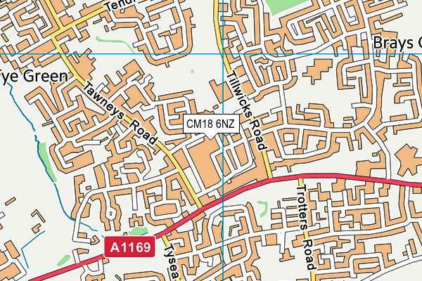 CM18 6NZ map - OS VectorMap District (Ordnance Survey)