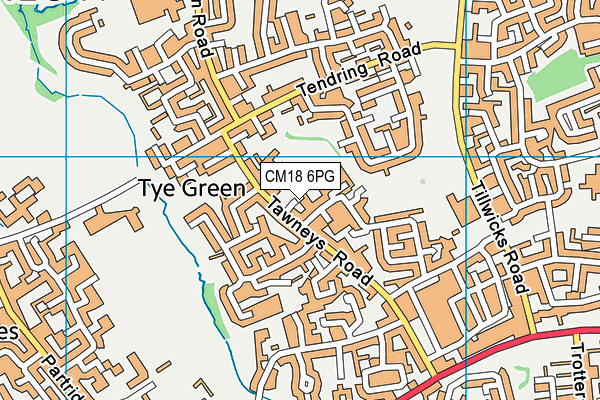 CM18 6PG map - OS VectorMap District (Ordnance Survey)