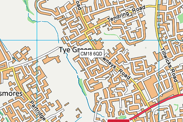 CM18 6QD map - OS VectorMap District (Ordnance Survey)