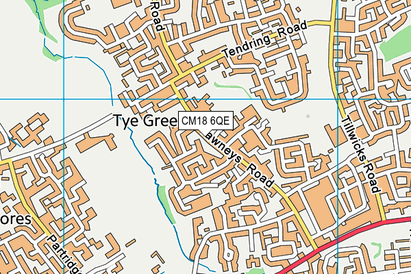 CM18 6QE map - OS VectorMap District (Ordnance Survey)