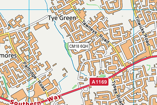 CM18 6QH map - OS VectorMap District (Ordnance Survey)