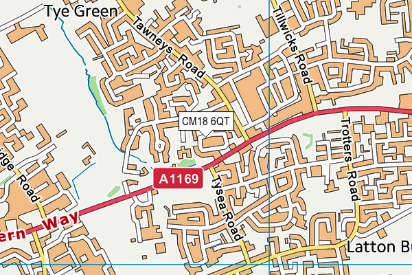 CM18 6QT map - OS VectorMap District (Ordnance Survey)