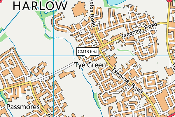 CM18 6RJ map - OS VectorMap District (Ordnance Survey)