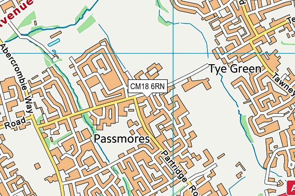 Sir Frederick Gibberd College map (CM18 6RN) - OS VectorMap District (Ordnance Survey)