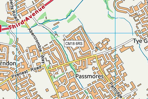 CM18 6RS map - OS VectorMap District (Ordnance Survey)