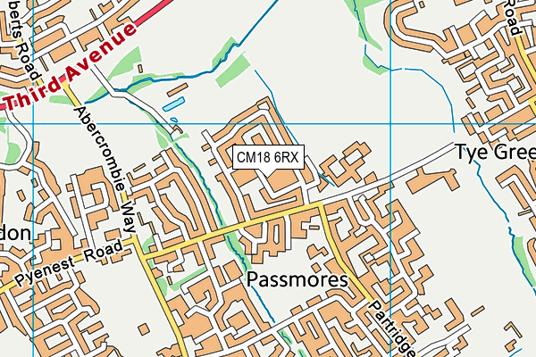 CM18 6RX map - OS VectorMap District (Ordnance Survey)