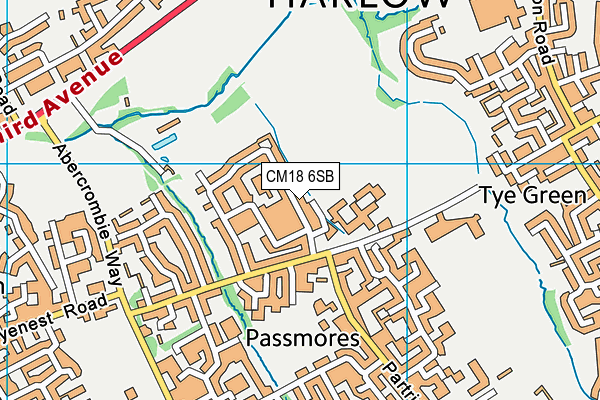 CM18 6SB map - OS VectorMap District (Ordnance Survey)