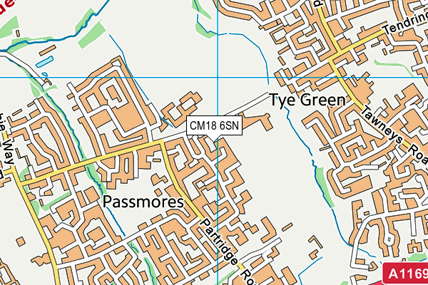 CM18 6SN map - OS VectorMap District (Ordnance Survey)