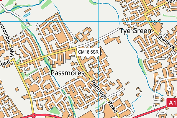 CM18 6SR map - OS VectorMap District (Ordnance Survey)