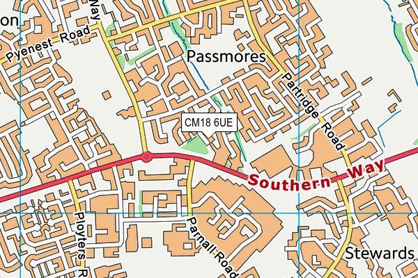 CM18 6UE map - OS VectorMap District (Ordnance Survey)