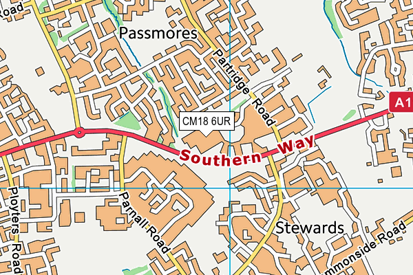 CM18 6UR map - OS VectorMap District (Ordnance Survey)