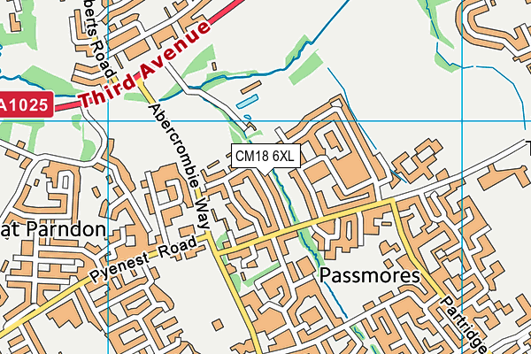 CM18 6XL map - OS VectorMap District (Ordnance Survey)