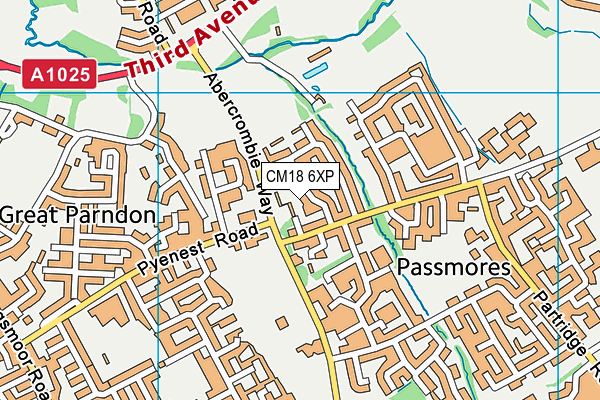 CM18 6XP map - OS VectorMap District (Ordnance Survey)
