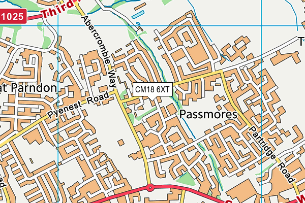 CM18 6XT map - OS VectorMap District (Ordnance Survey)