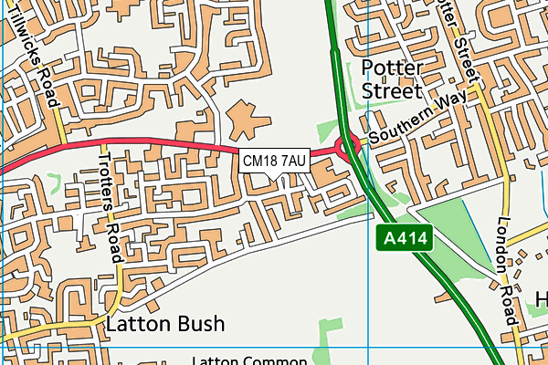 CM18 7AU map - OS VectorMap District (Ordnance Survey)