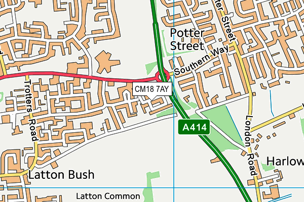 CM18 7AY map - OS VectorMap District (Ordnance Survey)