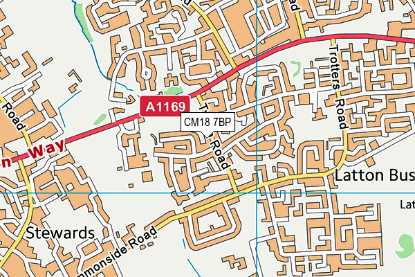 CM18 7BP map - OS VectorMap District (Ordnance Survey)