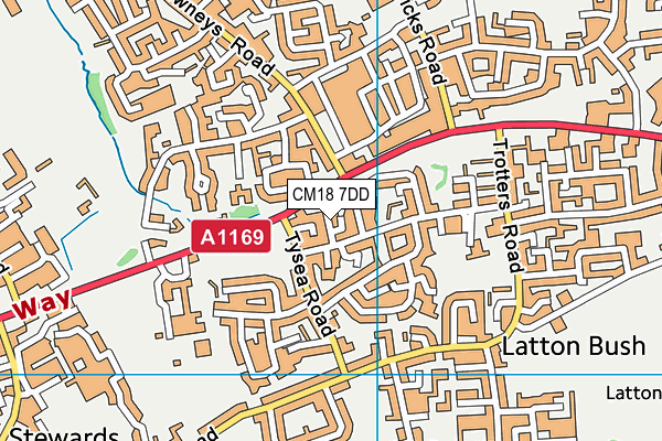 CM18 7DD map - OS VectorMap District (Ordnance Survey)