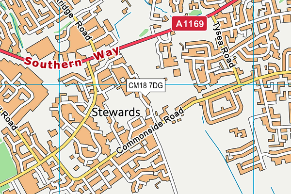 CM18 7DG map - OS VectorMap District (Ordnance Survey)