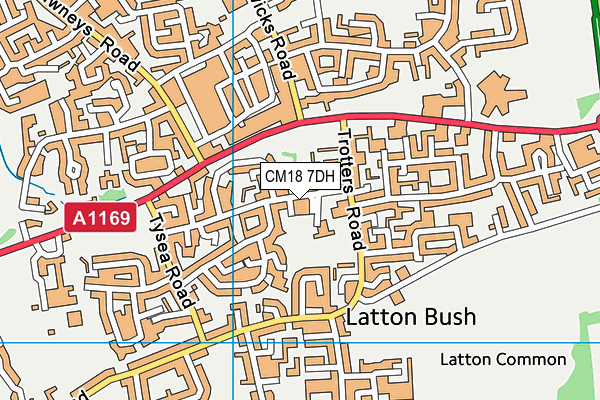 CM18 7DH map - OS VectorMap District (Ordnance Survey)