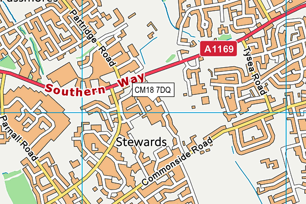 CM18 7DQ map - OS VectorMap District (Ordnance Survey)