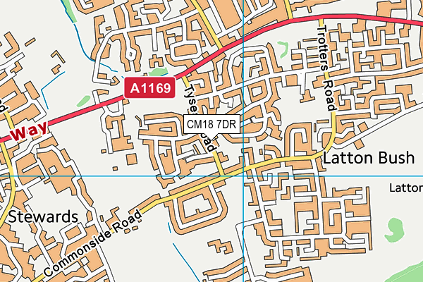 CM18 7DR map - OS VectorMap District (Ordnance Survey)