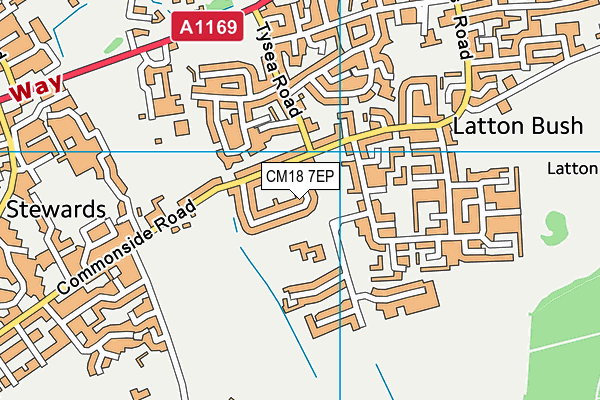 CM18 7EP map - OS VectorMap District (Ordnance Survey)