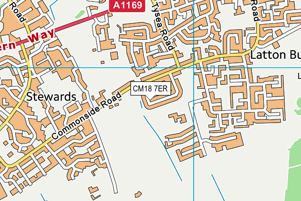 CM18 7ER map - OS VectorMap District (Ordnance Survey)