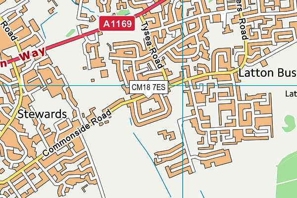CM18 7ES map - OS VectorMap District (Ordnance Survey)