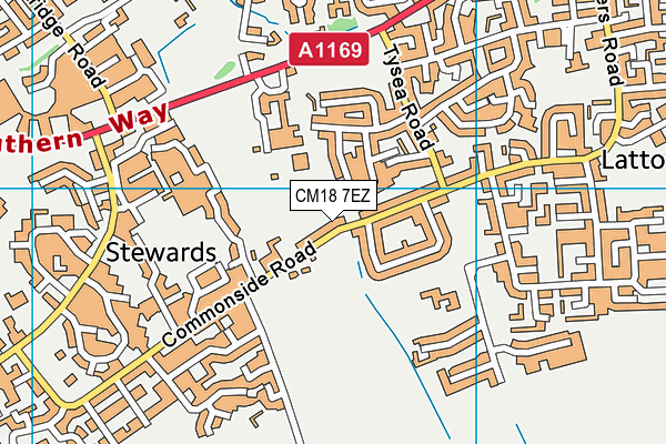 Beckmead Moundwood Academy map (CM18 7EZ) - OS VectorMap District (Ordnance Survey)