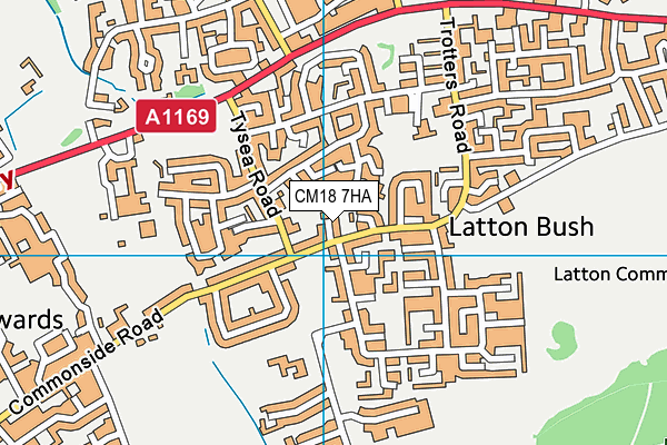 CM18 7HA map - OS VectorMap District (Ordnance Survey)