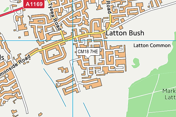 CM18 7HE map - OS VectorMap District (Ordnance Survey)