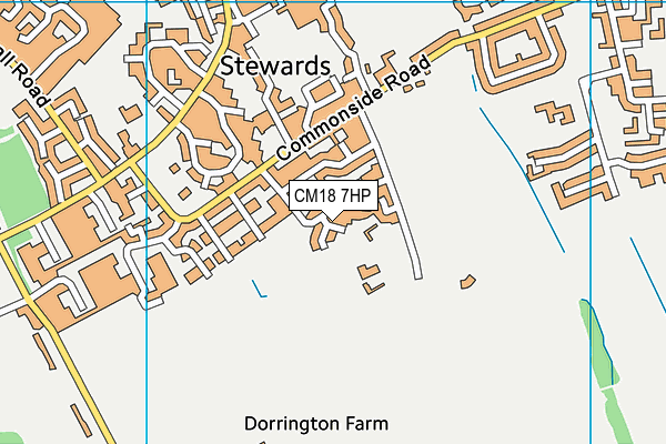 CM18 7HP map - OS VectorMap District (Ordnance Survey)