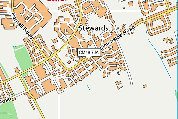 CM18 7JA map - OS VectorMap District (Ordnance Survey)