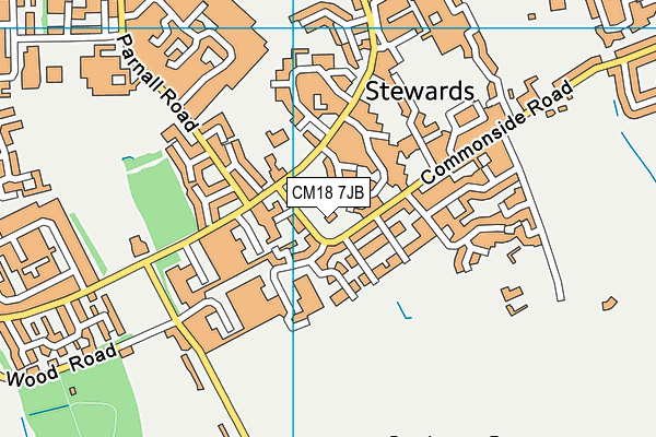 CM18 7JB map - OS VectorMap District (Ordnance Survey)