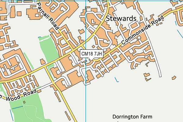 CM18 7JH map - OS VectorMap District (Ordnance Survey)