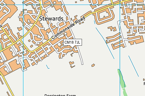 CM18 7JL map - OS VectorMap District (Ordnance Survey)