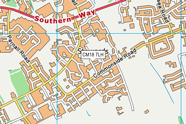 CM18 7LH map - OS VectorMap District (Ordnance Survey)