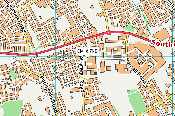 CM18 7ND map - OS VectorMap District (Ordnance Survey)