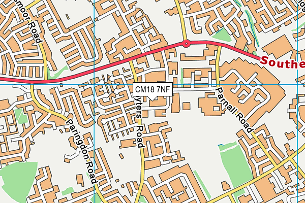CM18 7NF map - OS VectorMap District (Ordnance Survey)