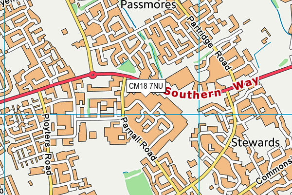 CM18 7NU map - OS VectorMap District (Ordnance Survey)