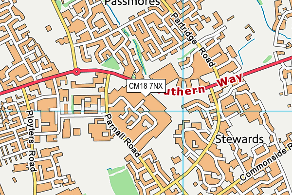 CM18 7NX map - OS VectorMap District (Ordnance Survey)