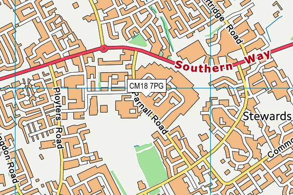 CM18 7PG map - OS VectorMap District (Ordnance Survey)