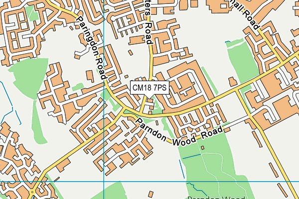 CM18 7PS map - OS VectorMap District (Ordnance Survey)