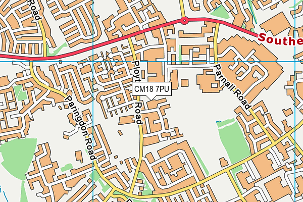 CM18 7PU map - OS VectorMap District (Ordnance Survey)