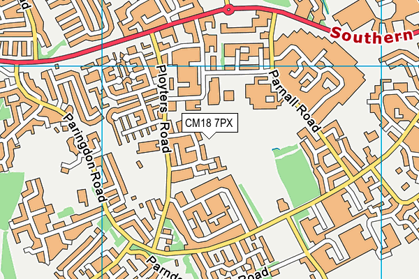 CM18 7PX map - OS VectorMap District (Ordnance Survey)