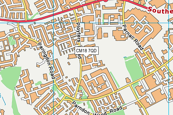 CM18 7QD map - OS VectorMap District (Ordnance Survey)