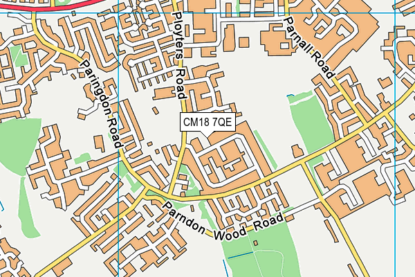 CM18 7QE map - OS VectorMap District (Ordnance Survey)