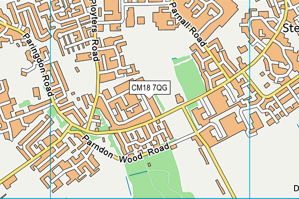CM18 7QG map - OS VectorMap District (Ordnance Survey)