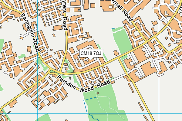 CM18 7QJ map - OS VectorMap District (Ordnance Survey)